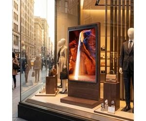 Samsung OM55N-DS Window-Facing Display 55-inch shop window display with Full HD resolution, Tizen 5.0 and Wi-Fi for enhanced visibility.