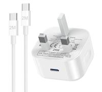 Samsung Phone Fast Charger Plug and Cable USB C 2M for Samsung Galaxy S25 S24/S23 fe/S22/S21+/S20/A55/A54/A15/A14/A13/A35/A34/A33/A52/A53/A05S/A04S/A23/A24/A56, USB Type C PD Plug and USBC Lead 2M