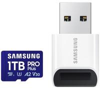 Samsung PRO Plus (2024) microSD Card + USB Card Reader, 1TB, UHS-I U3, Full HD & 4K UHD, 180MB/s Read, 130MB/s Write, Memory Card for Smartphone, Action Cam, Handheld Console, MB-MD1T0SB/WW