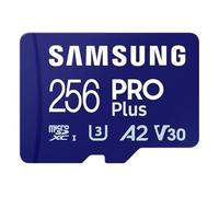 Samsung PRO Plus MicroSD Card, 256 GB, UHS-I U3, Full HD & 4K UHD, Read Speed 180 MB/s, Write Speed 130 MB/s, Memory Card for Cameras and Drones, Includes USB Card Reader, MB-MD256SA/EU