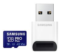 Samsung PRO Plus microSD Card + USB Card Reader, 128 GB, for Mobile Gaming on Smartphones, Tablet and Handheld Consoles, UHS-I U3, Full HD & 4K UHD, 180 MB/s Read, 130 MB/s Write, MB-MD128SB/WW