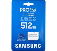 Samsung PRO plus MicroSDXC Card, 512 GB, UHS-I U3, 4K ready, Read Sp 160mb/s