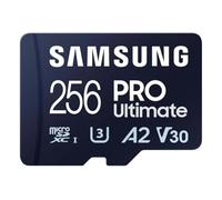 Samsung PRO Ultimate microSD memory card, 256 GB, UHS-I U3, 200 MB/s read, 130 MB/s write, Includes USB card reader, For smartphone, drone or action cam