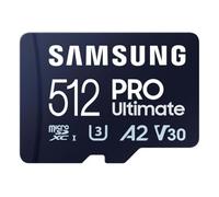 Samsung PRO Ultimate microSD memory card, 512 GB, UHS-I U3, 200 MB/s read, 130 MB/s write, incl. SD adapter, for smartphone, drone or action cam