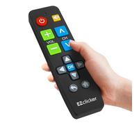 EZclicker Big Button Universal TV Remote - Compatible with Samsung TVs (Black), Simplified and Easy to Use (2xAAA Batteries Not Included)