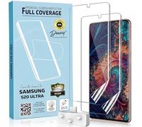 Samsung S20 Ultra Screen Protector, 2 Pack Flexible TPU Film Gel Screen Protector for Samsung Galaxy S20 Ultra, Fingerprint ID Compatible, Full Screen Coverage, Bubble Free Installation, Case Friendly
