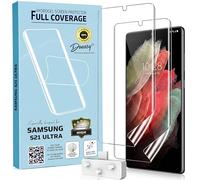 Samsung S21 Ultra Screen Protector, 2 Pack Flexible TPU Film Gel Screen Protector for Samsung Galaxy S21 Ultra, Fingerprint ID Compatible, Full Screen Coverage, Bubble Free Installation, Case Friendly