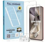 Samsung S24 Screen Protector, 2 Pack Flexible TPU Film Gel Screen Protector for Samsung Galaxy S24, Fingerprint ID Compatible, Full Screen Coverage, Video for Bubble Free Installation, Case Friendly