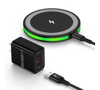 Samsung S25 Ultra Wireless Charger Fast Charging Pad 15W for Galaxy S25 S25+ S25 Edge S24 Ultra FE Z Fold Z Flip6 5 S24+ S23,Google Pixel 9a 9Pro 8, Android Wireless Charger Station with QC3.0 Adapter