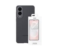 Samsung Silicone Case For Galaxy S25 Edge, Light-Blue And Anti Reflecting Film Black