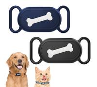 Samsung Silicone Collar Holders for Smart Tag 2, Anti-Lost and Waterproof Protective Cases, Suitable for Cats and Dogs (Black, Blue)