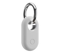 Samsung Smart Tag2 Holder Soft Silicone Case with Keychain Ring | Scratch and Drop protection suitable for Keys, Bags, Luggage, and Valuables (1 Pack - White)