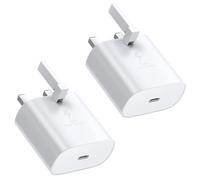 Samsung Super Fast Charger Plug 2-Pack, USB C Samsung Fast Charging Adapter 25W PPS USBC PD 3.0 UK For Galaxy S25 S24 S23 S22 Ultra S21 FE S20 PLUS A16 A15 A14 A55 A54 A53 A52 A35 A33 A34 A32 A06 A05S