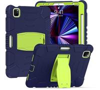Samsung Tab @ 8.0 T290 T295 Case with Support, Durable, Hybrid, Shockproof, Resistant, Three Layer Silicone Protective Case for Kids Tablet (Navy Blue+Green)