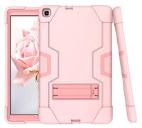 Samsung Tab A 8.0 (2019) T290/T295 Case with Kickstand, Durable Heavy Shock Rake Harthybrid Three Layer Protective Cover Tablet Silicone Case (Rose Gold)
