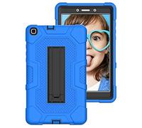 Samsung Tab A 8.0(2019) T290/T295 Case with Stand, Heavy Duty Shockproof Hard Hybrid Triple Layer Protective Case, Softshell, Apple Tablet, Silicone Case (Dark Blue+Black)
