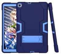 Samsung Tab S5E T720/T725 (2019) Case with Kickstand, Durable Hard Hybrid Harthybrid Three Layer Protective Cover Tablet Silicone Case (Navy Blue+Blue)