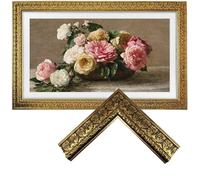 Samsung The Frame TV Bezel/Mounts,compatible ONLY with Samsung The Frame TV 75"/PRO(Fits 2021-2026 models, model codes: 75LS03A/B/C/D/FA/FW/HE/HW) (Dark Gold Green, 75-LS03)