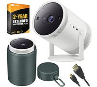 Samsung The Freestyle Projector, Up to 100" Screen, Smart TV, 360 Degree Sound (SP-LSP3BLAXZA) Bundle with The Freestyle Projector Carrying Case (Green), 2YR CPS Protection Pack and HDMI Cable