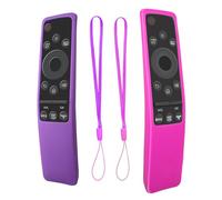 Samsung TV Remote Cover - 2 Pack Silicone Protective Case for BN59-01242A, BN59-01259E, BN59-01312A Anti-Slip Holder (Purple + Rose)