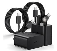 Samsung USB C Charger and Plug, 2Packs 25W PD3.0 & PPS Wall Fast Charger with 2M Type C Fast Charging Cable Adaptor Compatible for Samsung Galaxy S24/S23/S22/S21/S20 Ultra/Z Flip 3/Z Fold 3/Note 20/10