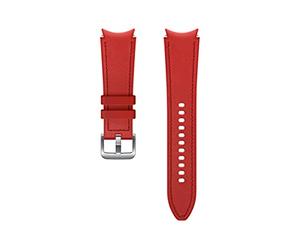 Samsung Watch Strap Hybrid Leather Band - Official Samsung Watch Strap - 20mm - M/L - Red