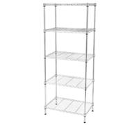 SAMTEK 5 Tier Metal Shelving Unit, Heavy Duty Wire Storage Rack | 125Kg Capacity, Free Standing Design, Space Saving Storage for Office, Garage, Pantry