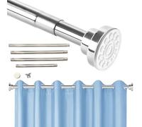 SAMTEK Shower Curtain Pole, 57-243CM Stainless Steel Telescopic Curtain Rod Expandable for Curtains, Easy No-Drill Wall Mount, Shower Pole for Bathroom, Closet, Window