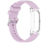 SAMTN Band for Fitbit Air, Silicone Adjustable Sport Replacement Wristbands with PC Hard Case Cover, Pin Buckle Design, Lightweight