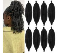 Samtress 10 Inch Pre Separated Springy Afro Twist Hair 8 Packs Marley Twist Braiding Hair Synthetic for Soft Locs Natural Black Pre-Fluffed Popping Spring Twist Crochet Hair Extensions (#1B)
