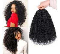 Samtress 12 Inch Pre Looped Micro Curly Twist Crochet Hair for Mini Passion Twist 8 Packs Black Micro Twists Kinky Curly Crochet Hair Synthetic for Black Women (#1B)