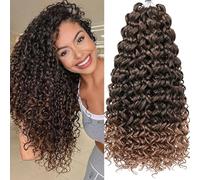 Samtress 18 Inch GoGo Curl Crochet hair 8 Packs Water Wave Crochet Braids Synthetic Omber Brown Ocean Wave Brading Hair Extensions for Women (#T30)