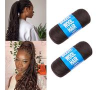 Samtress 2 Roll Brazilian Wool Hair Acrylic Yarn for African Crochet Braids/Senegalese Twist/Faux Locs/Jumbo Braiding/Twist Wraps with Knitting Crochet Braids (#Dark Brown)