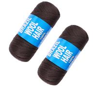Samtress 2 Roll Brazilian Wool Hair Dark Brown Acrylic Yarn for African Crochet Hair Synthetic Senegalese Twisting Knitting Hair Jumbo Braids Faux locs Crochet Hair Extensions for Women (#4)