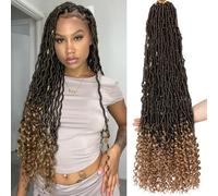 Samtress 30 Inch Pre-Looped Goddess Locs Crochet Hair 7 Packs Long Faux Locs Crochet Hair With Curly Ends for Women Bohemian Soft New Locs Braiding Hair Synthetic (#T27)