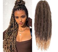 Samtress 8 Packs Marley Twist Braiding Hair 24 Inch Ombre Springy Afro Kinky Twist Crochet Hair Curly Marley Braiding Hair for Faux Locs Crochet Braids Hair Extensions (#T27)