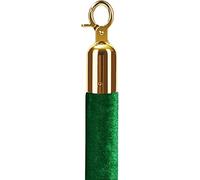 Samtseil 1.2" Crowd Control Barrier Rope with Chrome Hooks, Stanchion Rope for Museums, Cinemas, Hotels - Green, 1m/3.3ft -, Elegant Design