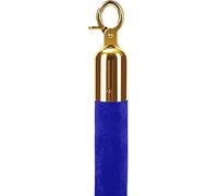 Samtseil 1.2" Crowd Control Rope Barrier with Chrome Hooks, Stanchion Rope for Museums, Theaters, Hotels - Blue, 1.5m (5ft) - & Stylish Queue Management Solution