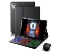 SAMTUNK Keyboard Case for Lenovo Tab M11 / Tab K11 LTE 2024 11 inch Cover - 7 Color Rainbow Change Backlit Detachable Magnetic Keyboard with Mouse - Black