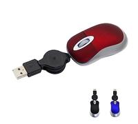 Samudgate Mini Wired Mouse, Small Retractable Cable USB Optical Mouse,1600DPI Compact Travel Mice for Kids, Portable Corded Mice for Travel, Office, Home, Laptop, Computer