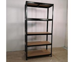 Samuel ALEXANDER 0.9m x 1.8m 5 Tier Heavy Duty Metal Garage Shelving Storage Warehouse Racking Unit in Black