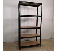 Samuel Alexander 0.9m x 1.8m 5 Tier Heavy Duty Metal Shelving Storage Racking Unit in Black Samuel Alexander Black
