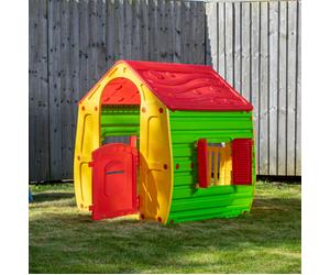 Samuel Alexander 1.09m Yellow & Red Kids Indoor Outdoor Plastic Wendy House Magical Playhouse