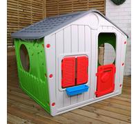 Samuel Alexander 1.15m Kids Indoor Outdoor Plastic Wendy House Galilee Village Playhouse in White Samuel Alexander White