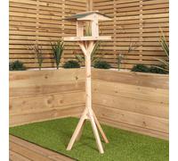 Samuel Alexander 1.16M Traditional Wooden Garden Bird Seed Feeder Table With Green Roof