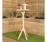 Samuel Alexander 1.16m Traditional Wooden Garden Bird Seed Feeder Table with Green Roof