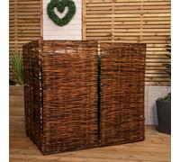 Samuel Alexander 1.16m x 2.80m Double Garden Patio Willow Wheelie Bin Screen Hideaway