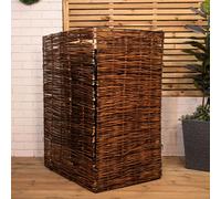Samuel Alexander 1.16m x 61cm Single Garden Patio Willow Wheelie Bin Screen Hideaway in Brown | Size: 1.16m x 61 cm Samuel Alexander Brown 1.16m x 61 cm
