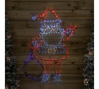 Samuel Alexander 1.18m x 88cm Light up FlexiBright Santa Decoration with 469 Twinkling Multi-Coloured LEDs