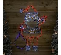 Samuel Alexander 1.18m x 88cm Light up FlexiBright Santa Decoration with 469 Twinkling Multi-Coloured LEDs